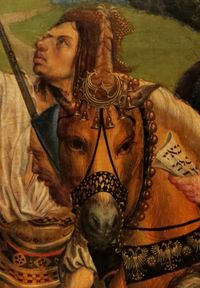 An jenem Tag wird auf den Glöckchen der Pferde stehen - Heilig dem Herrn. Passionsaltar, Meister des Aachener Altars, Köln um 1515, Aachen Domschatzkammer